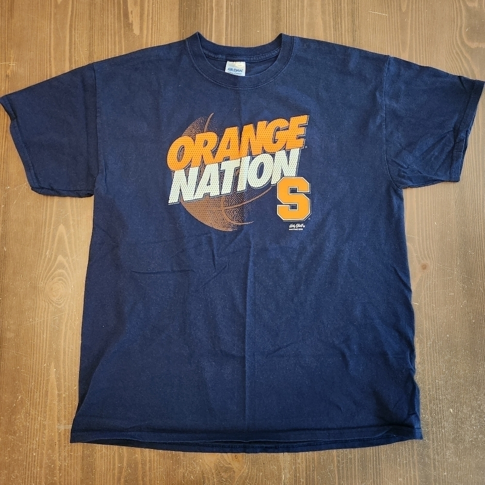 Syracuse Orange Nation T Shirt Men’s Large Navy Blue Graphic Print T 100% Cotton